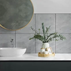 Wallfluent Panneau Mural TV 120x60 cm Texture Du Béton Brut 1 pièce