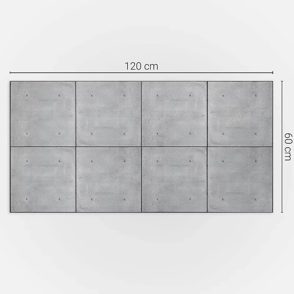Wallfluent Panneau Mural TV 120x60 cm Texture Du Béton Brut 1 pièce