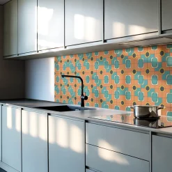 Panneau Mural TV 50x50 cm Motif Géométrique Abstrait 4 pièces-Wallfluent