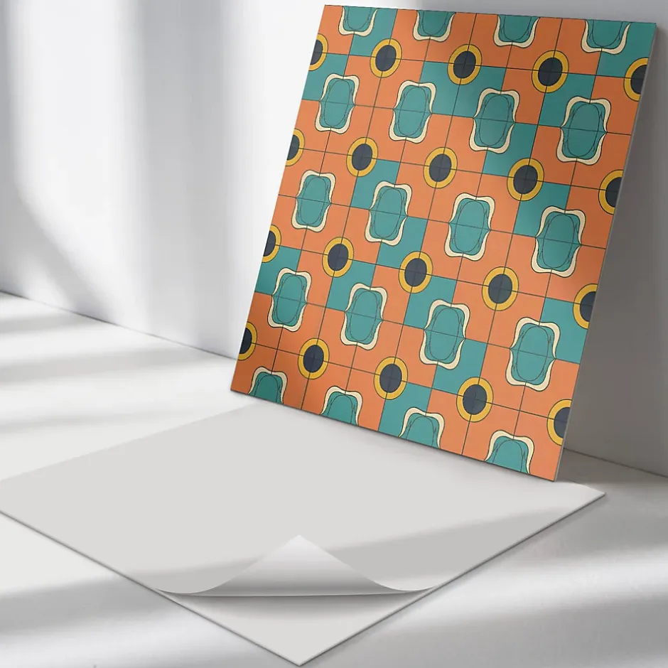 Panneau Mural TV 50x50 cm Motif Géométrique Abstrait 4 pièces-Wallfluent