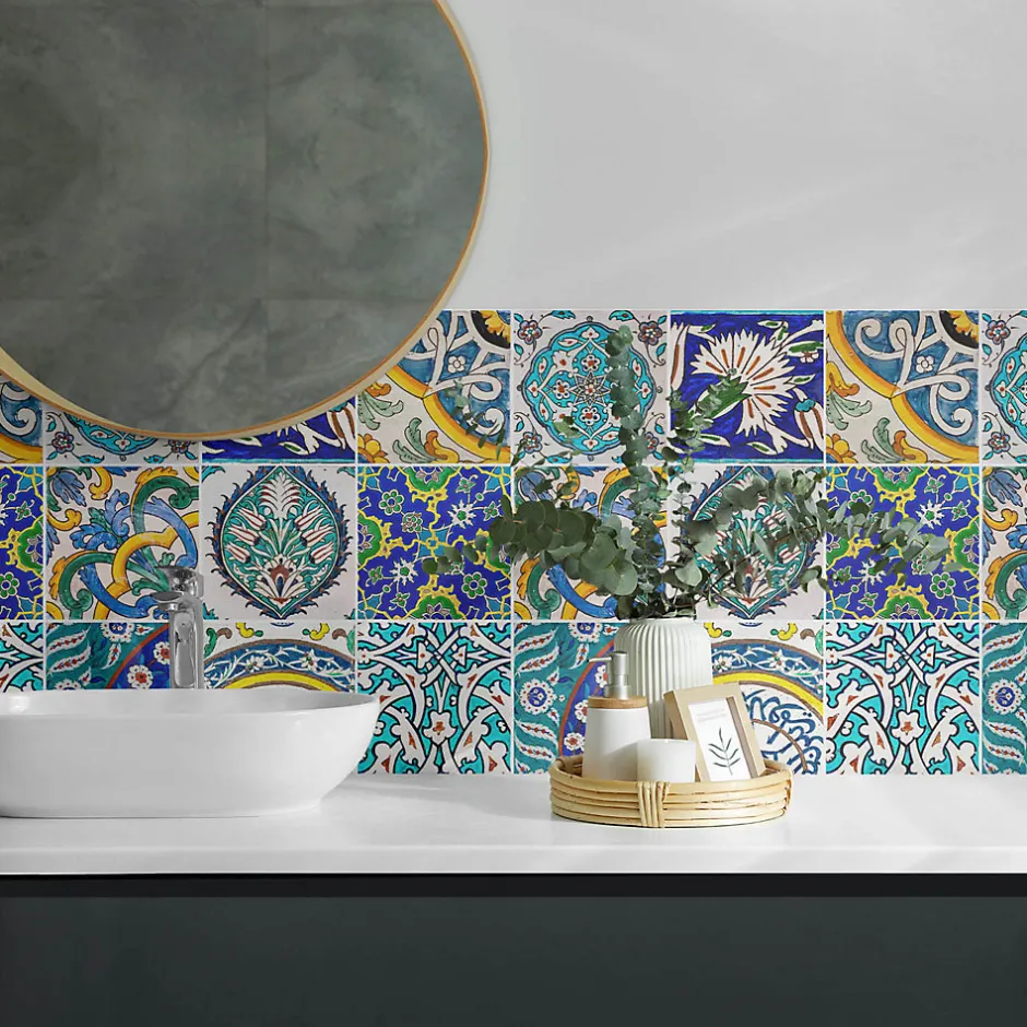 Panneau Mural 100x50 cm Mosaïque De Pierre Veinée 1 pièce-Wallfluent Clearance