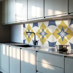 Panneau Mural 50x50 cm Motif Floral Symétrique 4 pièces-Wallfluent Best