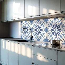 Wallfluent Panneau Mural 50x50 cm Motif Floral En Arrière-Plan 4 pièces