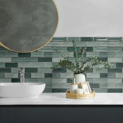 Panneau Mural 50x50 cm Mosaïque Rectangulaire Dans Les Tons 4 pièces-Wallfluent Sale