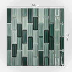 Panneau Mural 50x50 cm Mosaïque Rectangulaire Dans Les Tons 4 pièces-Wallfluent Sale