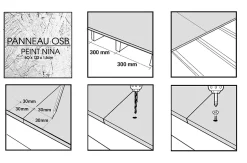 Foge Panneau OSB-3 blanc 122 x 60 x 1,5 cm