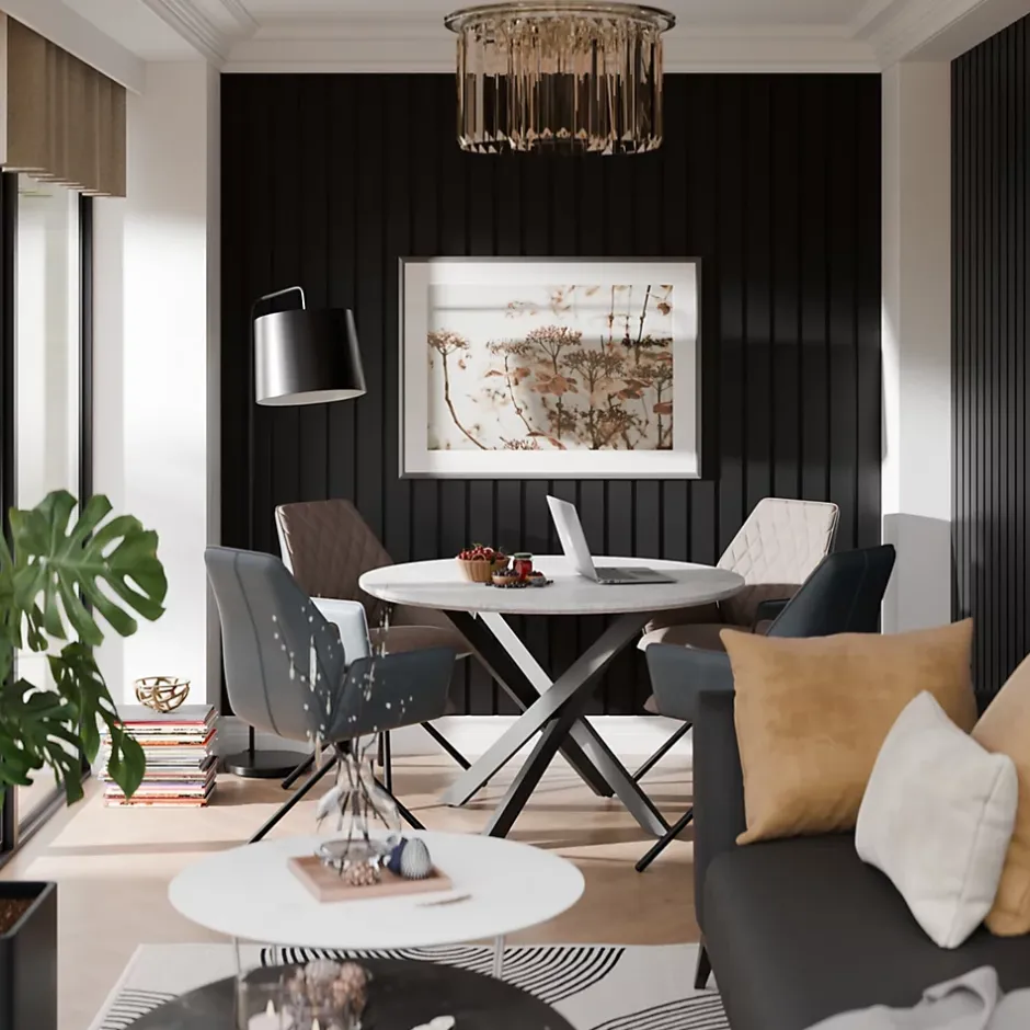 Panneau tasseau décoratif Maya en MDF noir 275X90CM ép.14mm-Radex Hot