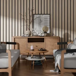 Panneau tasseau décoratif Maya en MDF effet frêne 275X60CM ép.14mm-Radex New