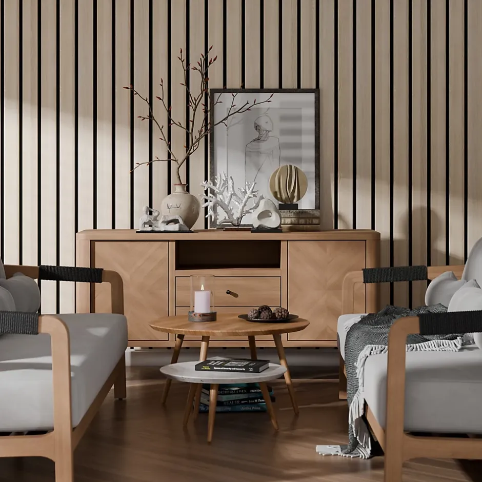 Panneau tasseau décoratif Maya en MDF effet frêne 275X60CM ép.14mm-Radex New