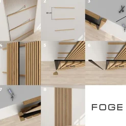 Panneau tasseau décoratif en MDF noir 90 x 280 cm- New