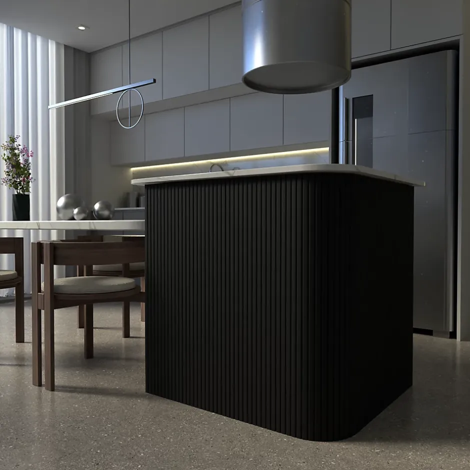 Panneau tasseau flexible Ella 90x40 cm – Lamelles MDF finition blanc sur tissu-Radex Best