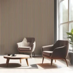 Panneau tasseau MDF coloris chêne naturel 280 x 90 cm-Foge