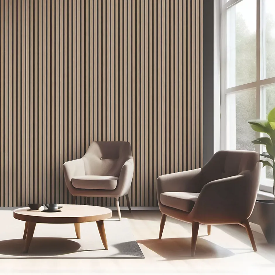 Foge Panneau tasseau MDF coloris chêne naturel 280 x 60 cm