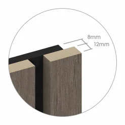 Foge Panneau tasseau MDF coloris chêne sombre 280 x 90 cm