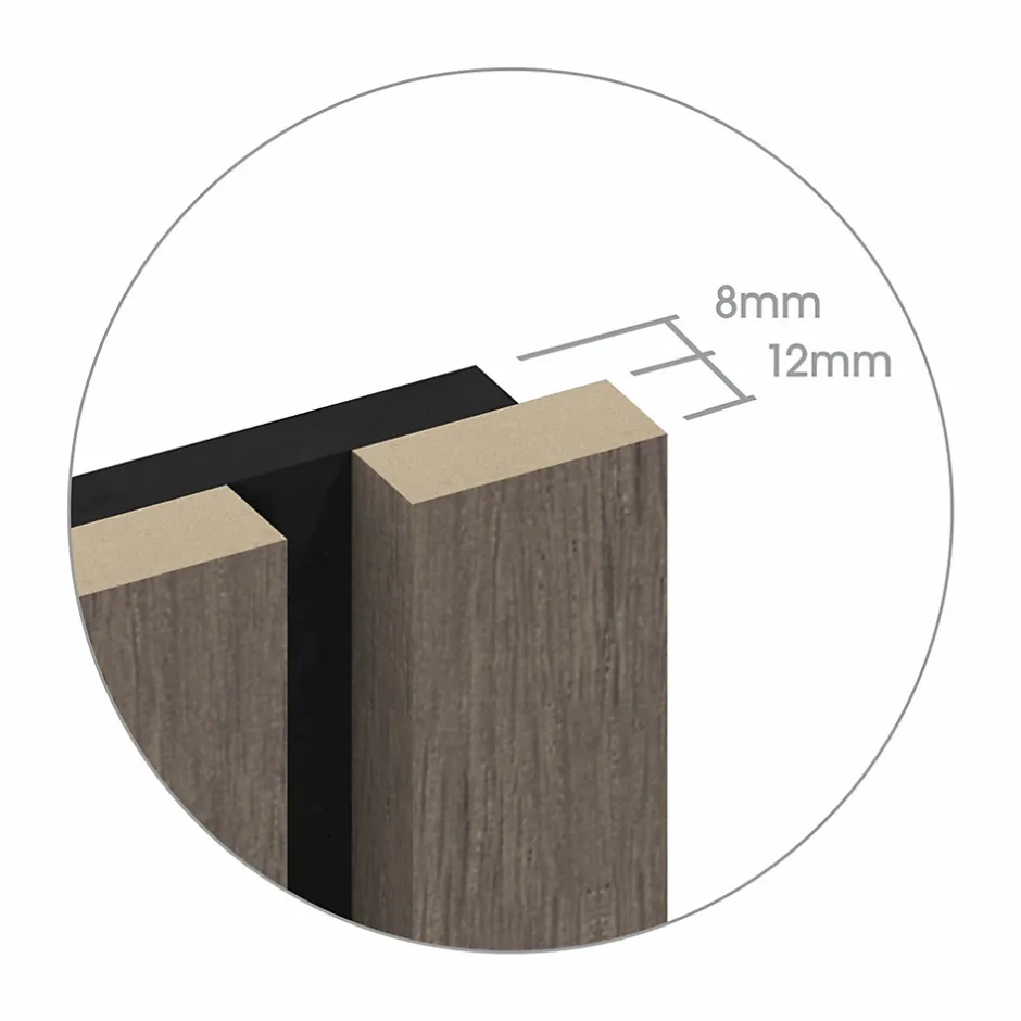 Foge Panneau tasseau MDF coloris chêne sombre 280 x 90 cm