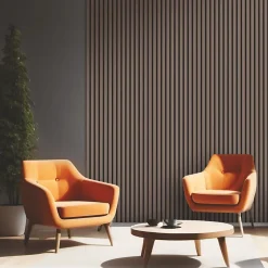 Foge Panneau tasseau MDF coloris chêne sombre 280 x 90 cm