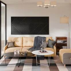 Radex Panneau tasseau MDF Joy décor diagonal noir 240X90 cm