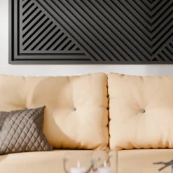 Panneau tasseau MDF Joy décor diagonal noir 140X90 cm-Radex Clearance