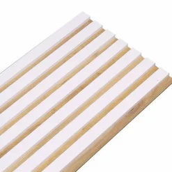 Panneau tasseaux bois 250 x 30 x 1,4 cm décor blanc / fond rigide chêne - 0,75m²-Decoon Outlet