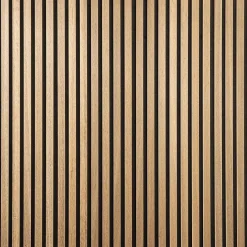 Panneau tasseaux bois 120 x 30 x 1cm - Lamelles chêne doré véritable fond noir - 0,36m²-Decoon Best