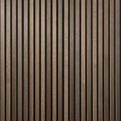 Panneau tasseaux bois 250 x 30 x 1cm - Lamelles chêne foncé véritable fond noir - 0,75m²-Decoon Sale