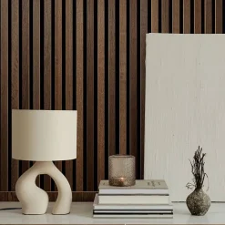 Panneau tasseaux bois 250 x 30 x 1cm - Lamelles chêne foncé véritable fond noir - 0,75m²-Decoon Sale