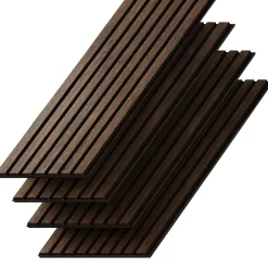 Kosmi Panneaux Acoustiques Décoratifs en MDF Lot de 4, Acacia, 240x60cm