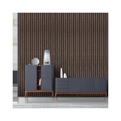 Kosmi Panneaux Acoustiques Décoratifs en MDF Lot de 4, Acacia, 240x60cm