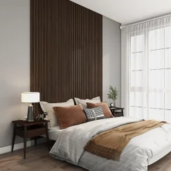 Kosmi Panneaux Acoustiques Décoratifs en MDF Lot de 4, Acacia, 240x60cm