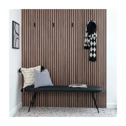 Panneaux Acoustiques Décoratifs en MDF Lot de 4, Noyer, 240x60cm-Kosmi New