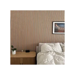 Panneaux Acoustiques Décoratifs en MDF Lot de 4, Chêne Blanc, 240x60cm-Kosmi Online