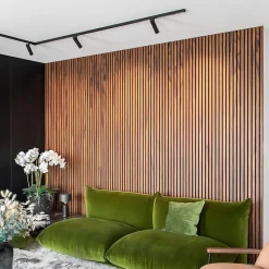 Panneaux Acoustiques Décoratifs en MDF Lot de 4, Teck, 240x60cm-Kosmi Clearance