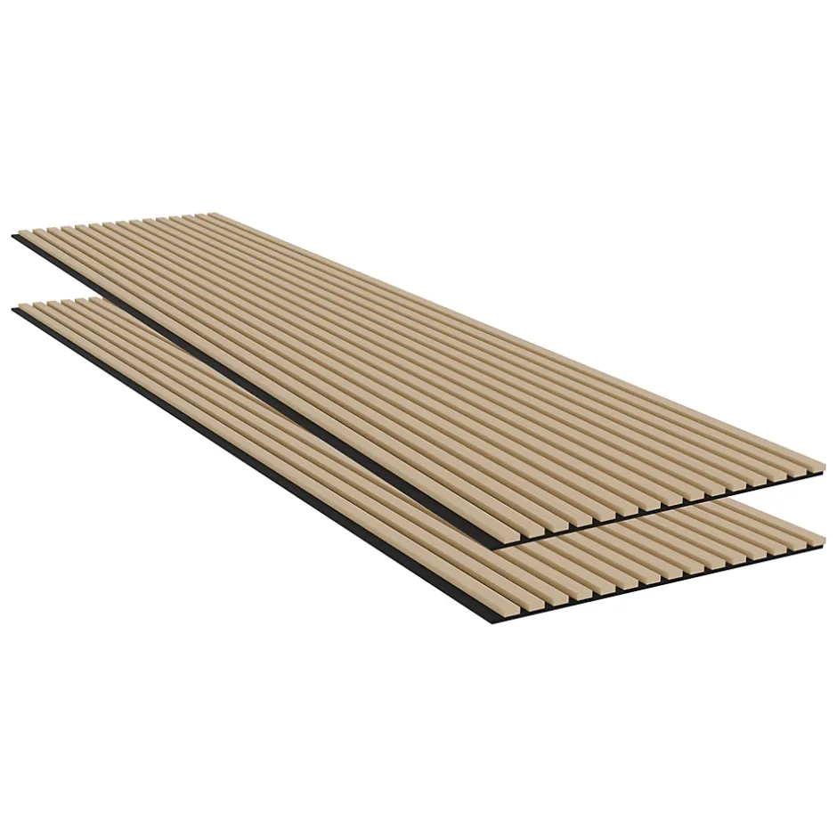 Ps Global Company Panneaux Acoustiques Décoratifs Chêne Feutrine Noir 240 x 60 x 2,1 cm Lot de 2