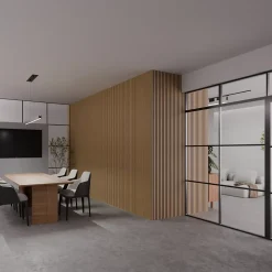 Ps Global Company Panneaux Acoustiques Décoratifs Chêne Feutrine Noir 240 x 60 x 2,1 cm Lot de 2