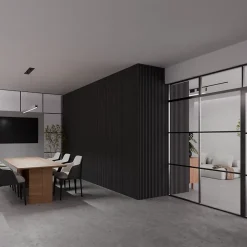 Acupanel Panneaux Acoustiques Décoratifs Noir Mat Feutrine 240 x 60 x 1,1 cm Lot de 4