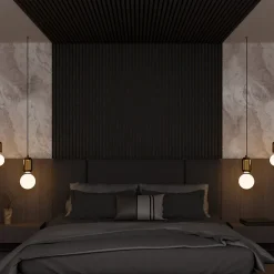 Acupanel Panneaux Acoustiques Décoratifs Noir Mat Feutrine 240 x 60 x 1,1 cm Lot de 4