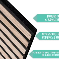 Panneaux acoustiques en aspect bois, 1 Pièce, 118 x 60 cm, White Oak-Floordirekt