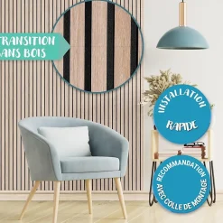 Panneaux acoustiques en aspect bois, 1 Pièce, 118 x 60 cm, White Oak-Floordirekt