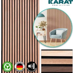 Panneaux acoustiques en aspect bois, 1 Pièce, 118 x 60 cm, Red Oak-Floordirekt Discount