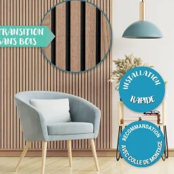 Panneaux acoustiques en aspect bois, 1 Pièce, 118 x 60 cm, Red Oak-Floordirekt Discount