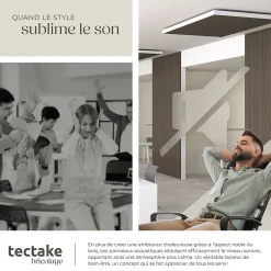 Tectake Panneaux acoustiques modernes aspect bois en MDF 120 x 60 x 2,1 cm