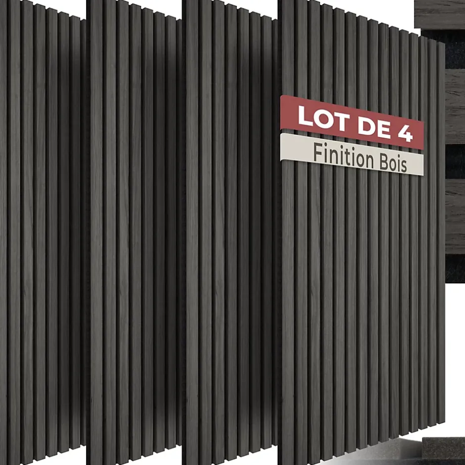 Tectake Panneaux acoustiques modernes aspect bois en MDF 120 x 60 x 2,1 cm