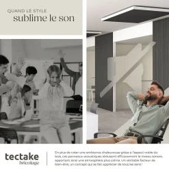 Tectake Panneaux acoustiques modernes aspect bois en MDF 120 x 60 x 2,1 cm