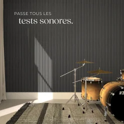 Tectake Panneaux acoustiques modernes aspect bois en MDF 120 x 60 x 2,1 cm