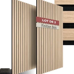 Panneaux acoustiques modernes aspect bois en MDF 120 x 60 x 2,1 cm-Tectake