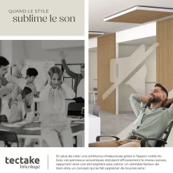 Tectake Panneaux acoustiques modernes aspect bois en MDF 120 x 60 x 2,1 cm