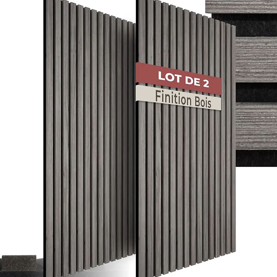 Panneaux acoustiques modernes aspect bois en MDF 120 x 60 x 2,1 cm-Tectake Hot