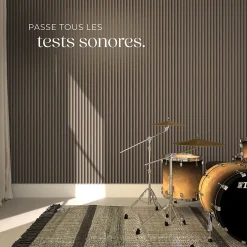 Tectake Panneaux acoustiques modernes aspect bois en MDF 120 x 60 x 2,1 cm