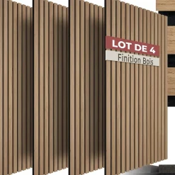 Panneaux acoustiques modernes aspect bois en MDF 120 x 60 x 2,1 cm-Tectake Discount