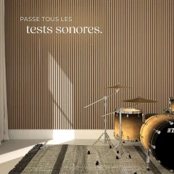 Panneaux acoustiques modernes aspect bois en MDF 120 x 60 x 2,1 cm-Tectake Discount